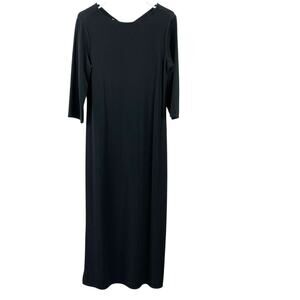 Rabbit Rabbit Rabbit Designs Maxi Dress 10 Black Long Stretchy Career Lagenlook